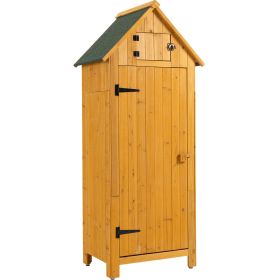 30.3"L X 21.3"W X 70.5"H Outdoor Storage Cabinet;  Wooden Tool Shed (Color: Natural)