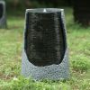 17x17x26 inch polyresin water fountain with broken urn design and built-in light for indoor and outdoor garden, lawn, backyard, and porch décor.
