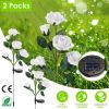 2Pcs Solar Powered Lights Outdoor Rose Flower LED Decorative Lamp Water Resistant