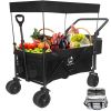 140L Collapsible Wagon Cart with Removable Canopy Folding Design