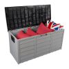 75 Gal Outdoor Plastic Storage Deck Box with Lockable Seat