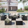 6 Piece PE Rattan Wicker Outdoor Patio Dining Conversation Set