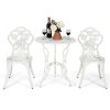 Cast Aluminum Patio Bistro Bar Table and Chair Set 3 Piece