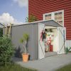 10x8 FT Metal Outdoor Storage Shed with Lockable Doors Gray