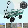 Solid Wheel Garden Cart Heavy Duty Utility Wagon for Firewood Tools Transport