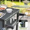 3-Shelf Outdoor Grill Table, Cart with Wheels, Outdoor Pizza Oven Table and Food Prep Table