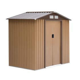 Outsunny 7x4 FT Outdoor Storage Shed with Sliding Doors and Vents (Color: as Pic)