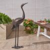 Sunny Outdoor 43 Inch Aluminum Crane Shiny Copper Garden Decor Statue