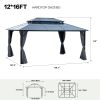 DDouble Roof Sunshade Gazebo Powder Coated Outdoor Canopy
