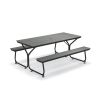 6 FT Outdoor Picnic Table Bench Set for 6 8 People