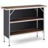 Folding Camping Table with 2 Tier Open Shelves for Outdoor BBQ