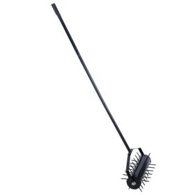 Rolling Manual Lawn Aerator with 58 Inch Handle Push Lawn Aeration Tool for Lawns, Yards, and Gardens (Color: as picture)