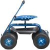 VEVOR Garden Cart Rolling Workseat with Wheels, Gardening Stool for Planting, 360 Degree Swivel Seat