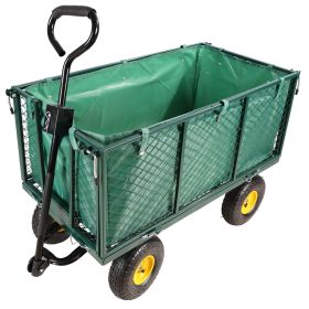 Garden Flower Cart with Cloth Bag for Easy Firewood Transport (Color: as Pic)
