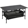 Lightweight Aluminum Roll Up Folding Camping Table with Carry Bag