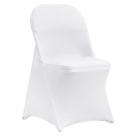 VEVOR Stretch Spandex Folding Chair Covers Washable Fitted Chair Slipcovers for Events and Parties (Quantity: 12 pcs, Color: White)