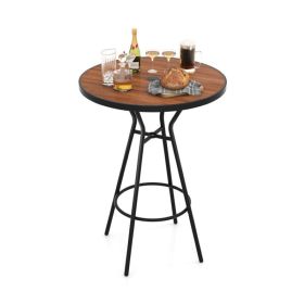 Outdoor Patio Bar Coffee Table for Backyard Garden (type: Coffee Table, Color: Natural & Black)