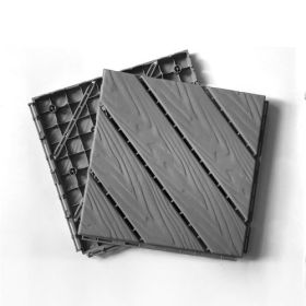 Plastic Composite Deck Tiles Set of 35pcs, Composite Decking Resist Rust, Water, Weather, Easy to DIY & Maintain, Ideal for Patios, Balconies (Color: Dark Grey)