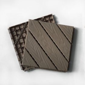 Plastic Composite Deck Tiles Set of 35pcs, Composite Decking Resist Rust, Water, Weather, Easy to DIY & Maintain, Ideal for Patios, Balconies (Color: Light Coffee)