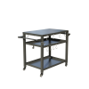 3-Shelf Outdoor Grill Table, Grill Cart Outdoor with Wheels, Pizza Oven and Food Prep Table, Blackstone Table with Stainless Steel Tabletop