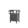 Outdoor metal Grill Table Cart with Storage Cabinet and Wheels