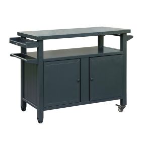 Outdoor Grill Cart with Storage Cabinet Wheels and Metal Grill Table (Color: as Pic)
