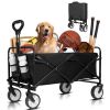 Heavy Duty Collapsible Wagon Cart Large Capacity Foldable Portable Beach Cart