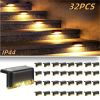 Led Solar Deck Lights 32 Pack Waterproof and Wide Use for Outdoor Stairs Step Fence Railing