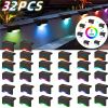 Led Solar Deck Lights 32 Pack Waterproof and Wide Use for Outdoor Stairs Step Fence Railing