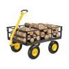 VEVOR 1200 Lbs Steel Garden Cart, Heavy Duty Pullable Garden Wagon Yard Cart