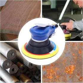 Air Palm Orbital Sander, 6" 10000-RPM High Rotating Speed Air Palm Sander Tool for Rust Removal, Sanding and Fine Polishing of Iron, Plastic, Met (Color: 10000-RPM High Rotating)