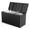 90 Gallon Black Plastic Storage Deck Box with Maze Texture