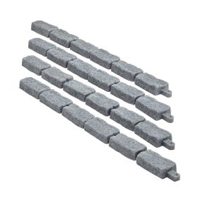 VEVOR Faux Stone Landscape Edging, 46.4 x 2.2 in Realistic Lawn Edging, Flexible Brick-Sized Garden Edging Border with Anchoring Spikes (Color: Sandstone Gray, size: Small Size)