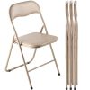 VEVOR 4 Pack Folding Chairs Padded Leather Foldable Chairs with Heavy Duty Metal Frame for Indoor and Event Use