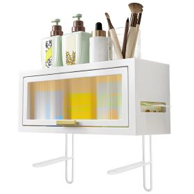 Over The Toilet Storage Cabinet Bathroom Storage Organizer Toilet Storage Box with Dustproof Transparent Magnetic Door Side Opening (Color: White, size: One size)