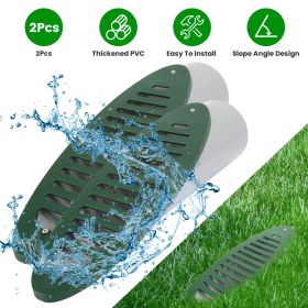 4 Inch Green Angled Yard Drainage Pipe with Grate (Quantity: 2Pcs, Color: Green)