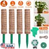 4 Pack Coco Coir Moss Pole Plant Support Kit for Climbing Indoor Plants