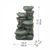 19 Inch 4 Tier Stone Water Fountain with LED Light