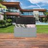 75 Gal Outdoor Plastic Storage Deck Box with Lockable Seat