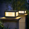 12 Inch Solar LED Post Cap Lights 2 Pack Outdoor Fence Lights