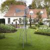 8 FT Green Iron Garden Windmill with Rotatable Weathervane