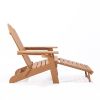 TALE folding oversized Adirondack chair with ottoman and cup holder. Durable poly lumber