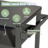 3-Shelf Outdoor Grill Table, Cart with Wheels, Outdoor Pizza Oven Table and Food Prep Table
