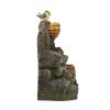18.5 Inch Two Tier Woodland Animal Water Fountain with Light