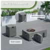 Patio Garden Fire Pit Table Set with Built In Ice Bucket Magnesium Oxide