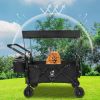 Heavy Duty Collapsible Wagon Cart with Removable Canopy