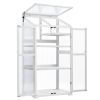 62 Inch Wooden Portable Greenhouse with Wheels and Shelves