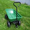 Folding Poly Garden Dump Cart with Steel Frame and Pneumatic Tires