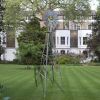 8 FT Green Iron Garden Windmill with Rotatable Weathervane