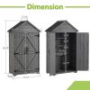 Outdoor Wooden Storage Cabinet with Shelves and Latch Garden Tool Shed